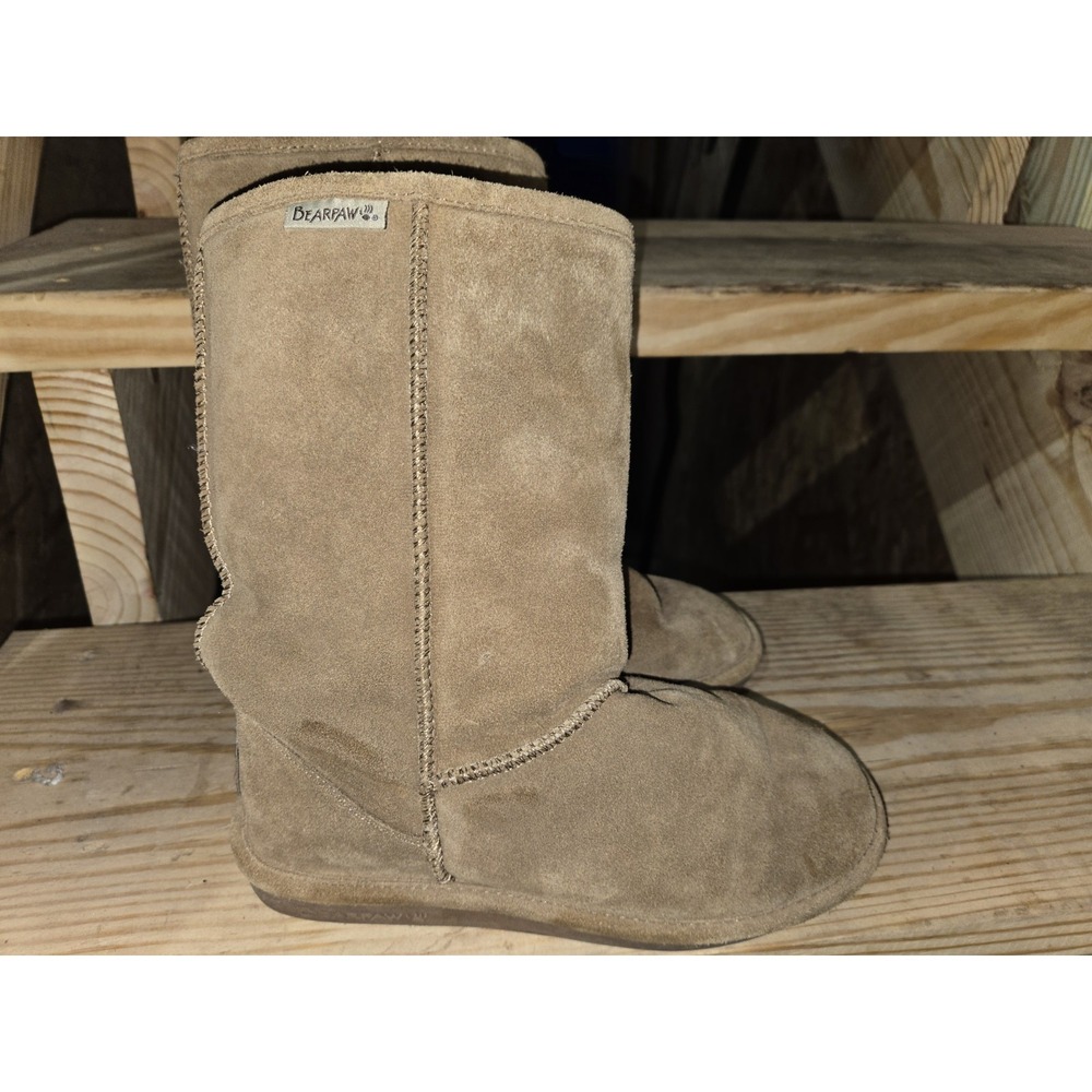 BearPaw Suede Leather wool lined light Brown Boots women's size 7